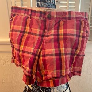 Pink plaid shorts